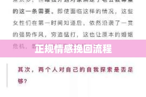 正规情感挽回流程