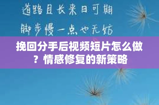 挽回分手后视频短片怎么做？情感修复的新策略