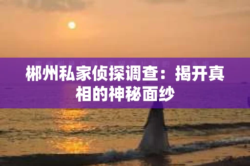 郴州私家侦探调查：揭开真相的神秘面纱