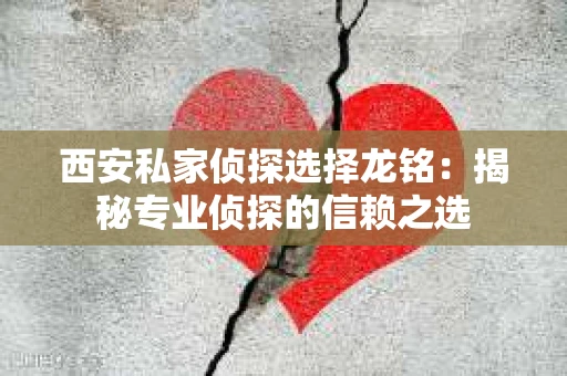 西安私家侦探选择龙铭：揭秘专业侦探的信赖之选