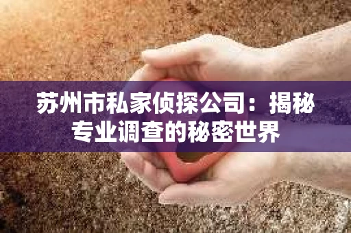 苏州市私家侦探公司：揭秘专业调查的秘密世界