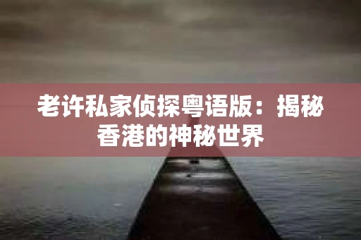老许私家侦探粤语版：揭秘香港的神秘世界